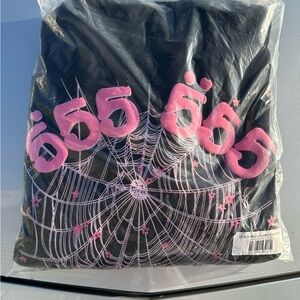 Black Hoodie with Pink Graphic